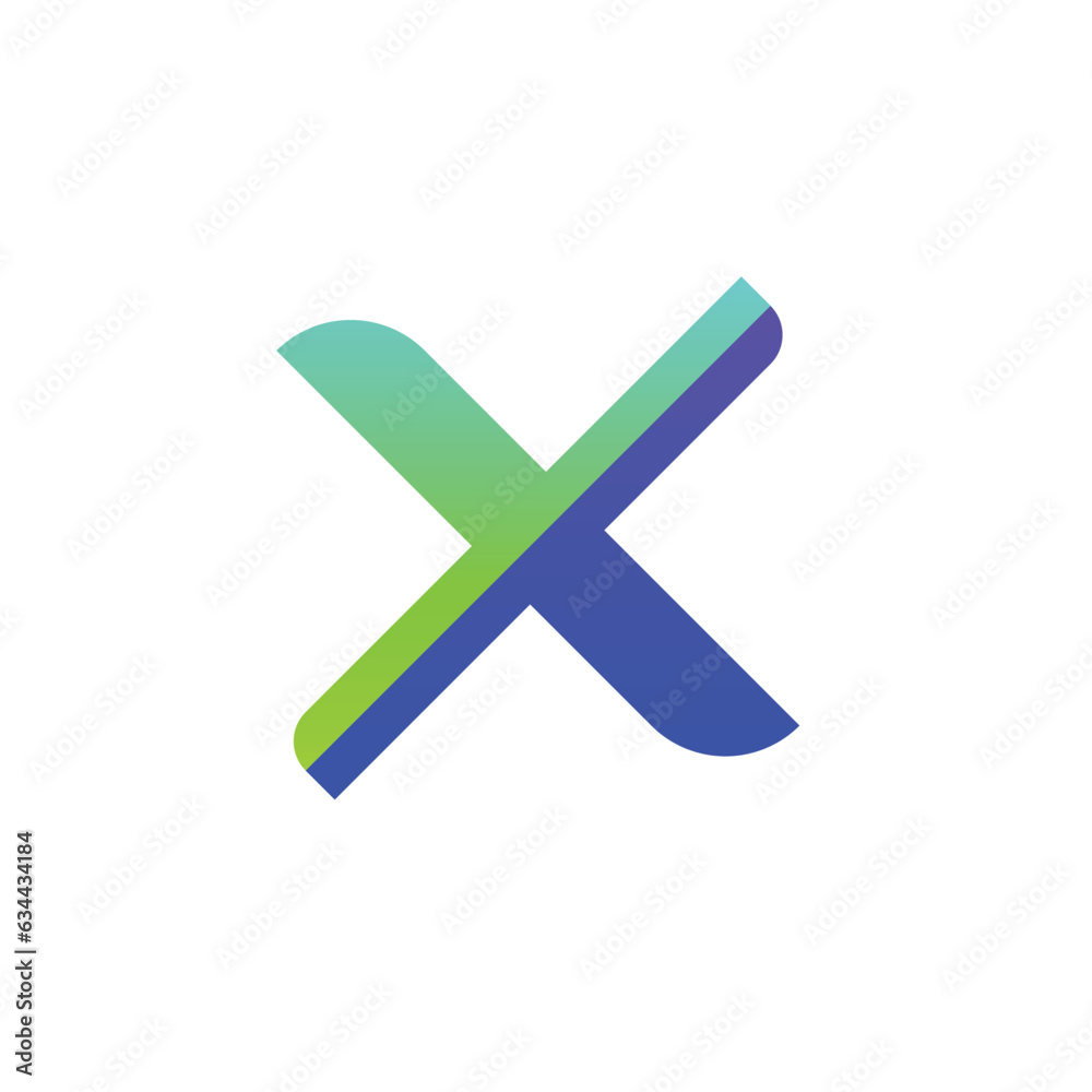 Obraz premium Alphabet letter x gradient logo icon symbol vector illustration eps 