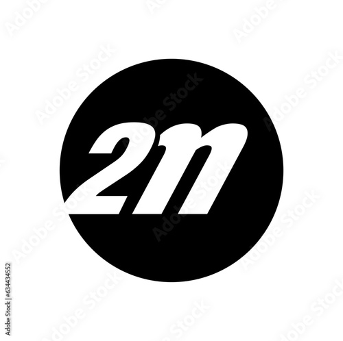 2n company name initial letters icon. 2 n vector icon.