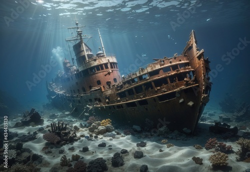 A shipwreck at bottom of the sea © MochSjamsul