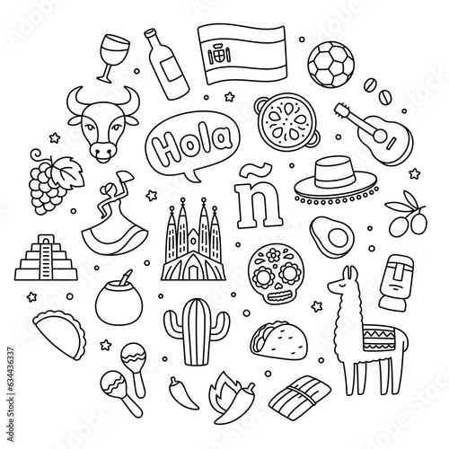 Spanish language and Hispanic cultures icons