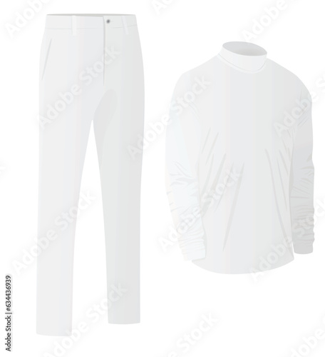 Long sleeve t shirt and chino pants. vector