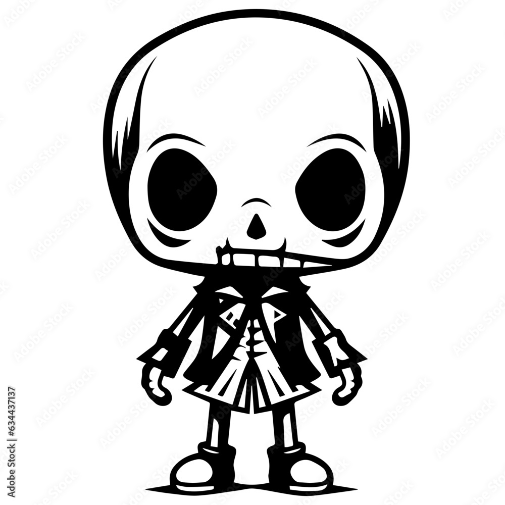Cartoon Skeleton silhouette illustration Cartoon Skeleton silhouette illustration