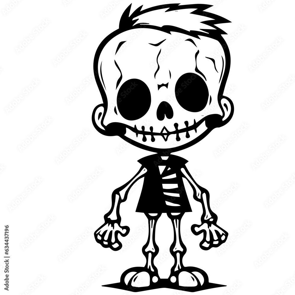 Cartoon Skeleton silhouette illustration Cartoon Skeleton silhouette illustration