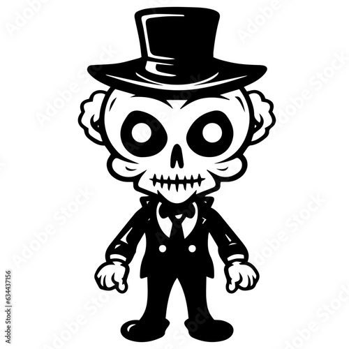 Cartoon Skeleton silhouette illustration
