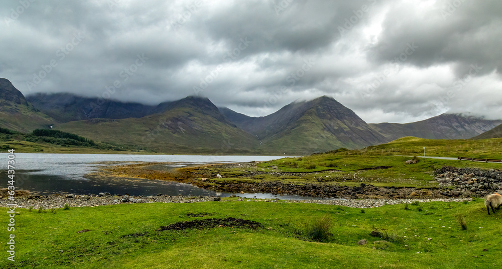 Blaven on the Isle of Skye with summits hidden by low cloud 