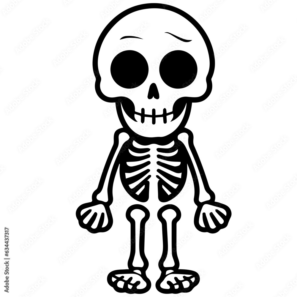 Cartoon Skeleton silhouette illustration Cartoon Skeleton silhouette illustration