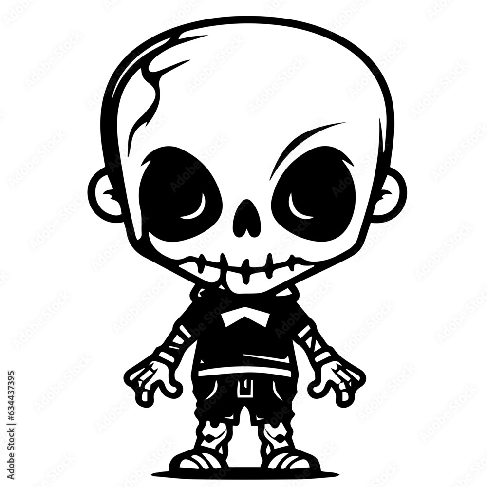 Cartoon Skeleton silhouette illustration Cartoon Skeleton silhouette illustration