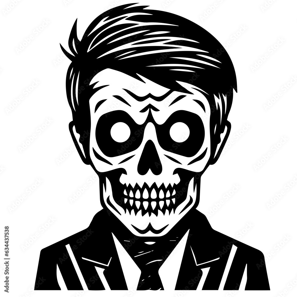 Cartoon Skeleton silhouette illustration Cartoon Skeleton silhouette illustration