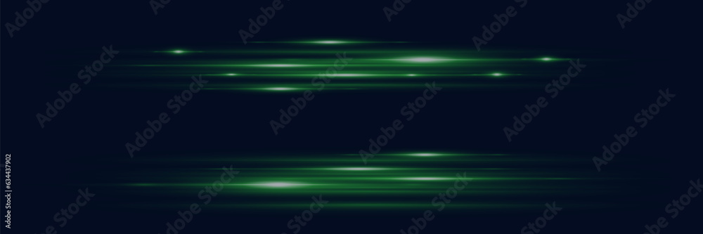 Abstract green neon speed light effect on black background. Vector illustration. Abstract green neon speed light effect on black background. Vector illustration.