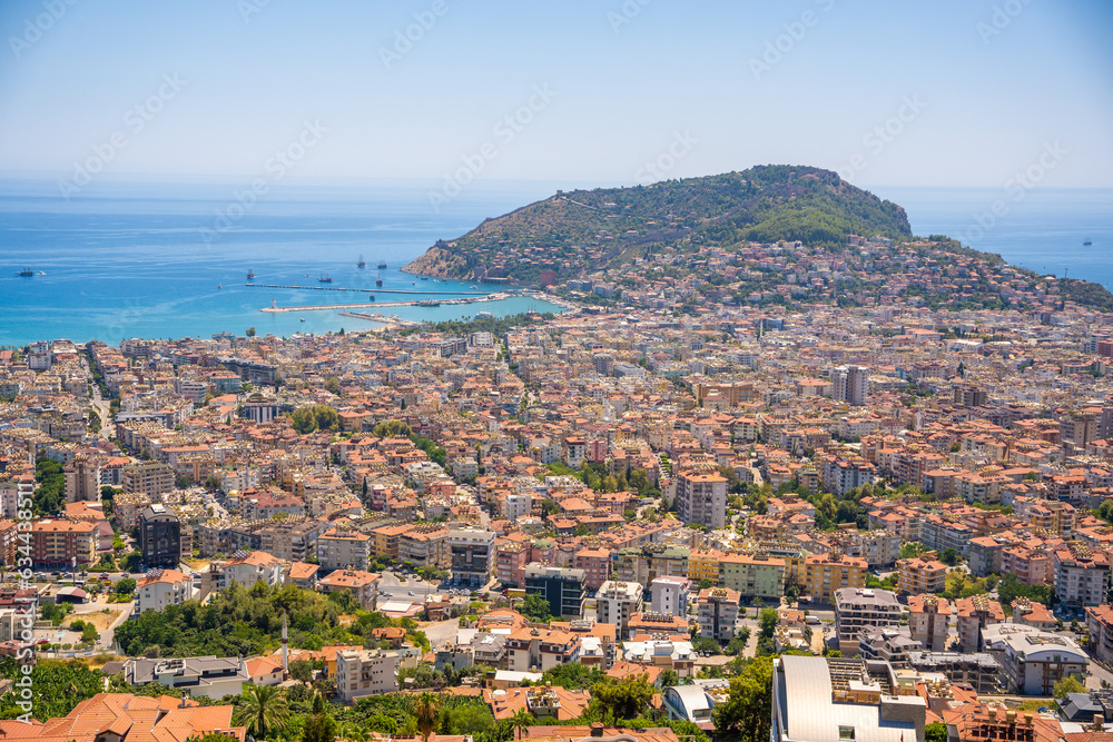Panorama view of Alanya city from the hill in sunny day, Turkey Panorama view of Alanya city from the hill in sunny day, Turkey