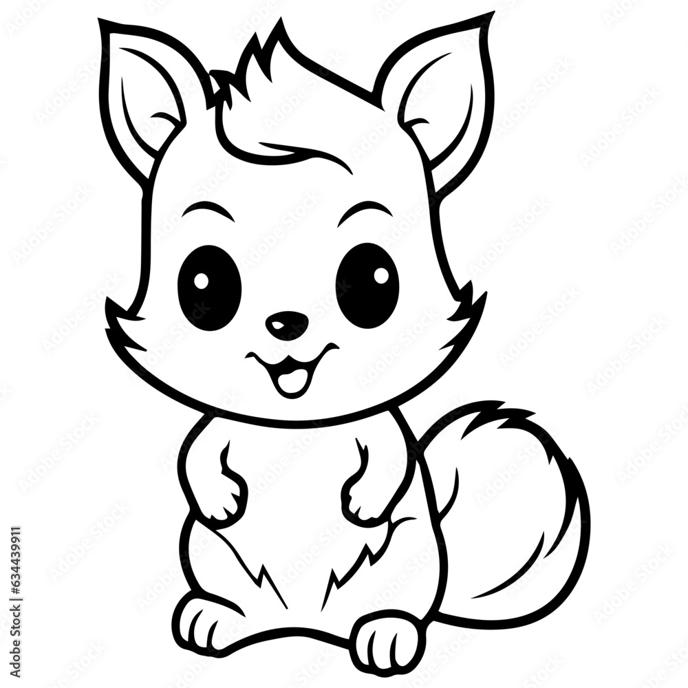 Fototapeta premium Happy squirell vector illustration hand drawn in doodle style