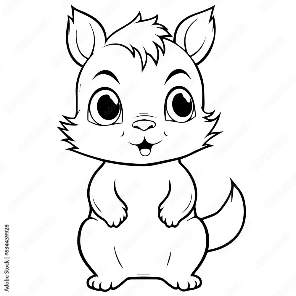 Obraz premium Happy Squirell vector illustration hand drawn in doodle style