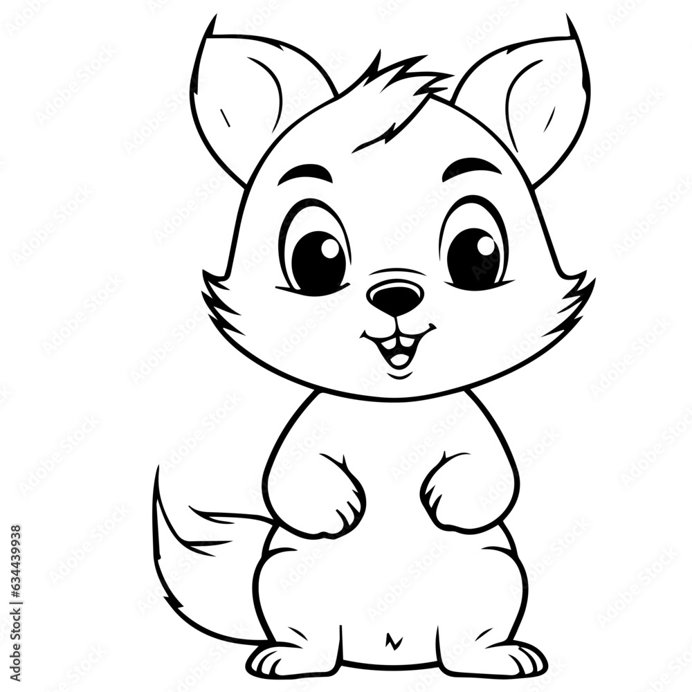 Fototapeta premium Happy squirell vector illustration hand drawn in doodle style