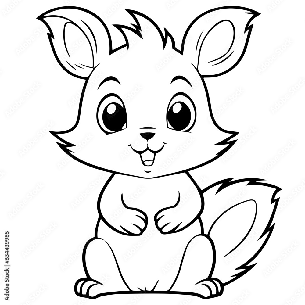 Fototapeta premium Happy squirell vector illustration hand drawn in doodle style