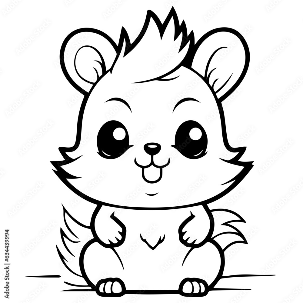 Happy squirell vector illustration hand drawn in doodle style Happy squirell vector illustration hand drawn in doodle style