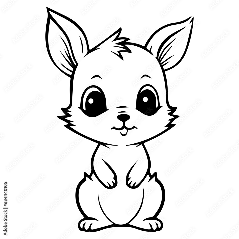 Obraz premium Happy squirell vector illustration hand drawn in doodle style