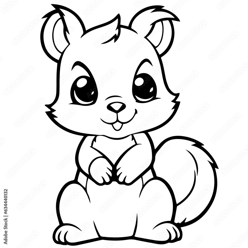 Happy Squirell vector illustration hand drawn in doodle style