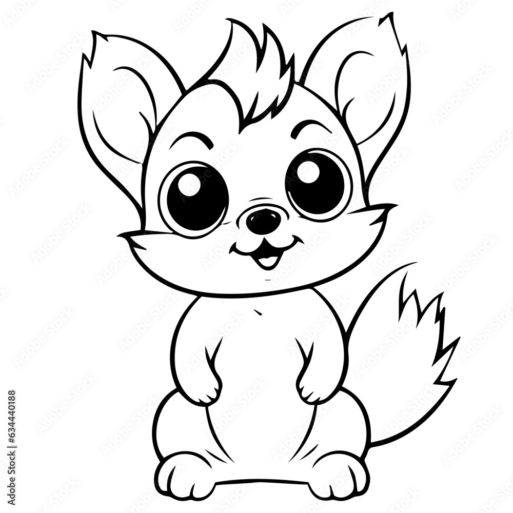 Fototapeta premium Happy squirell vector illustration hand drawn in doodle style