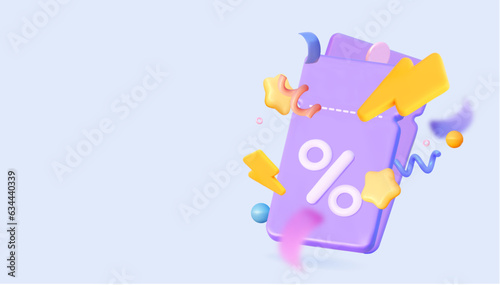 Holiday coupon for profitable online purchases, movie tickets. To advertise the new year, birthday and Christmas. 