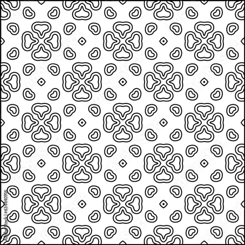 Wallpaper Mural Abstract background with figures from lines. black and white pattern for web page, textures, card, poster, fabric, textile. Monochrome graphic repeating design. Torontodigital.ca