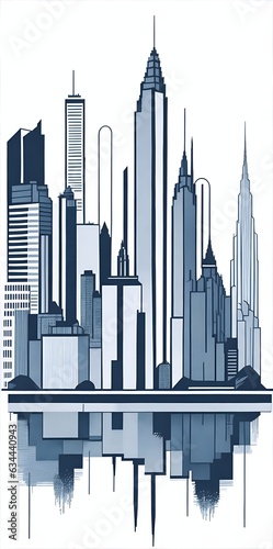 Modern city landscape. AI generated illustration