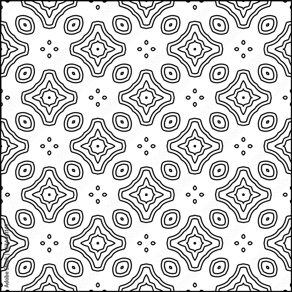 Abstract background with figures from lines. black and white pattern for web page, textures, card, poster, fabric, textile. Monochrome graphic repeating design.
Abstract background with figures from lines. black and white pattern for web page, textures, card, poster, fabric, textile. Monochrome graphic repeating design.