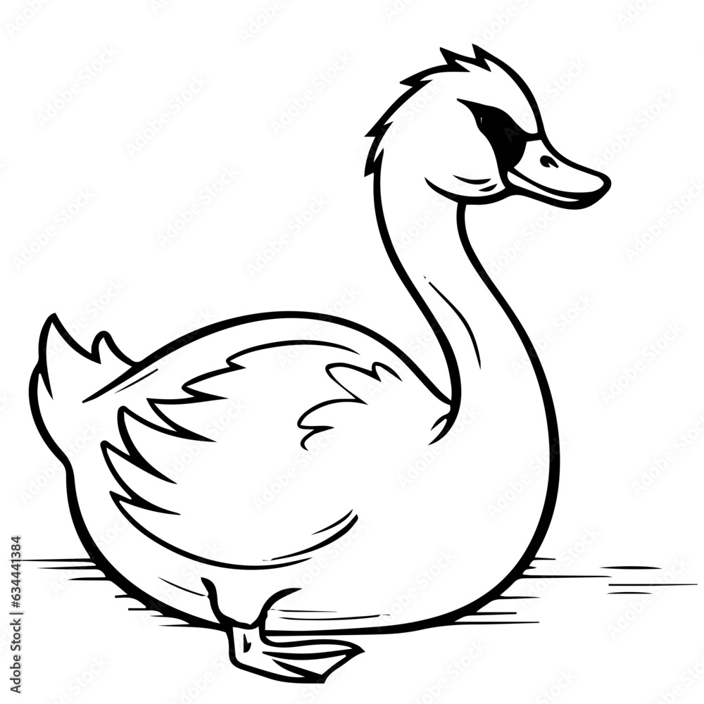 Obraz premium Swan silhouette. Vector illustration