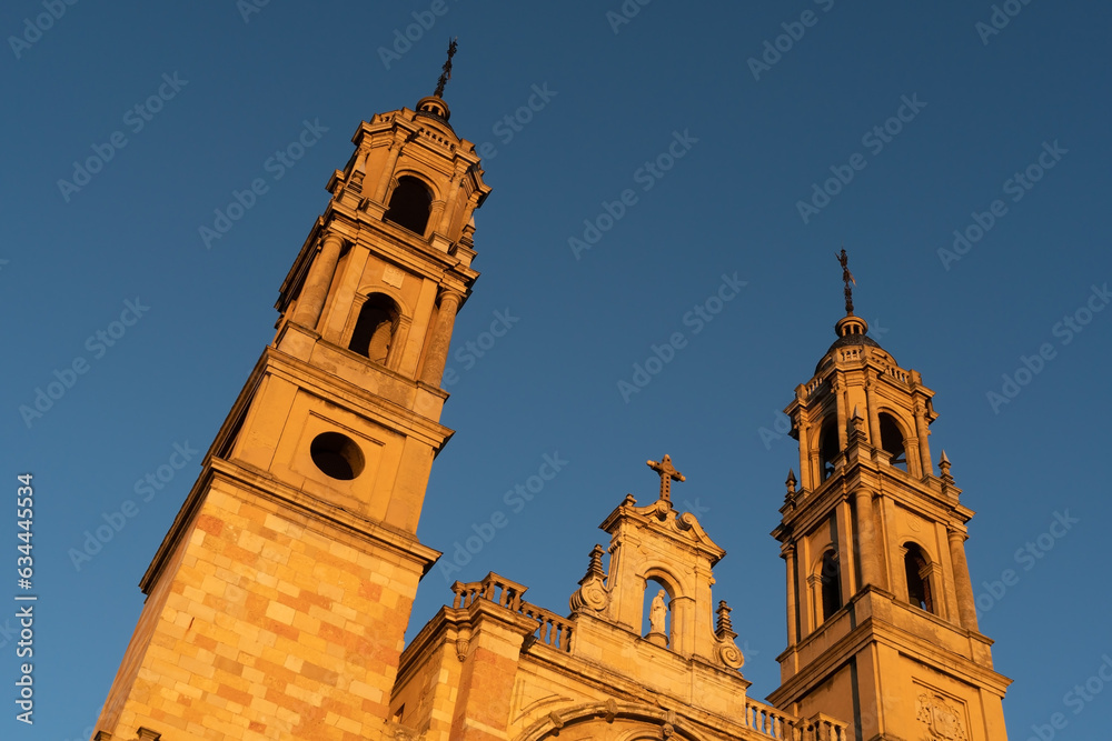San Juan y San Pedro de Renueva church at sunset in the old town of León, Spain.