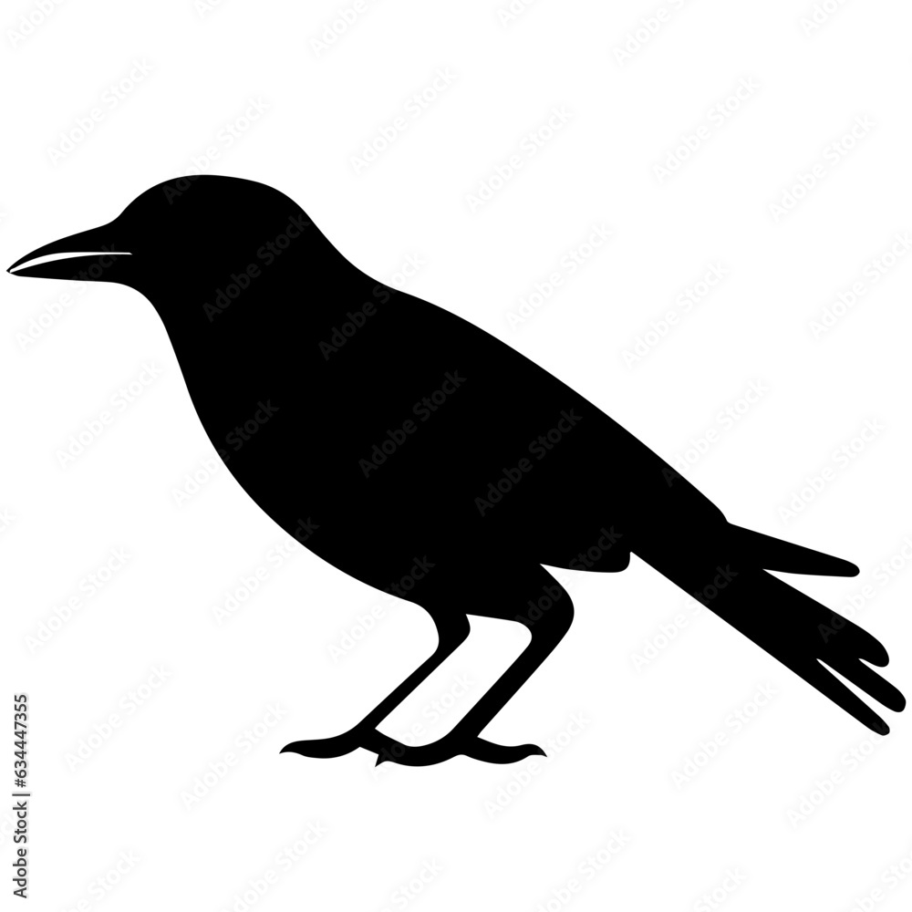 Obraz premium raven silhouette Flat Icon vector illustration Clipart