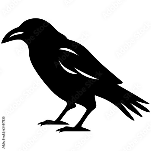 raven silhouette Flat Icon vector illustration Clipart