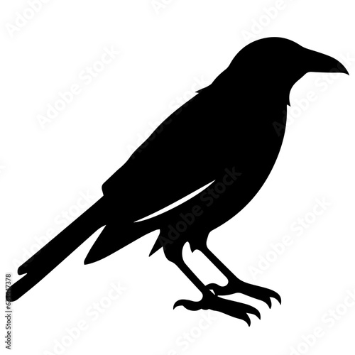 raven silhouette Flat Icon vector illustration Clipart