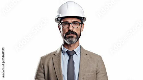 Construction manager on white background © JKLoma