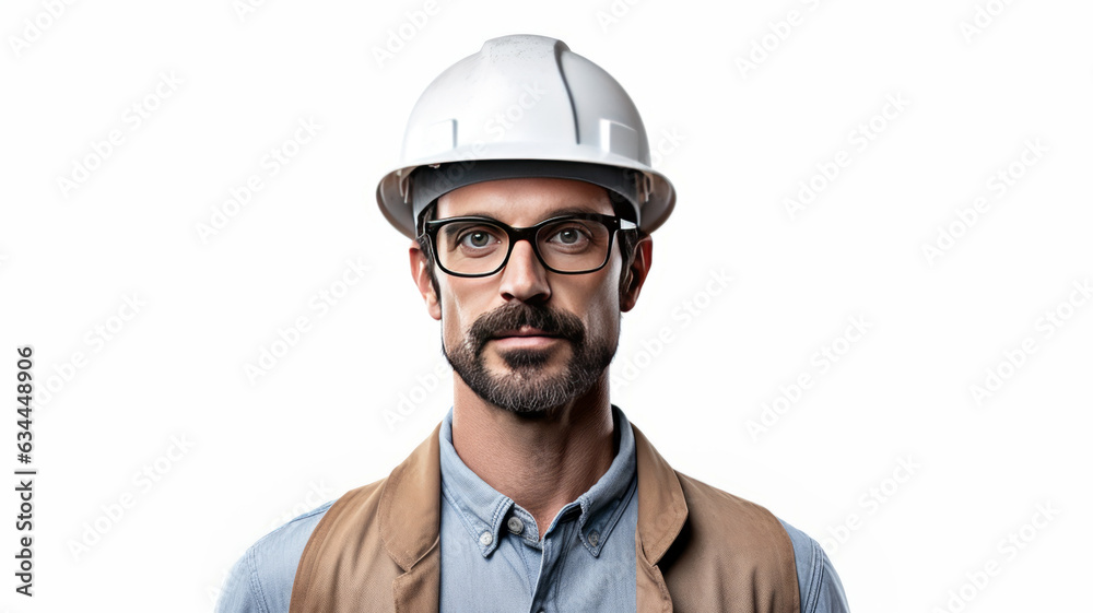 Construction manager on white background,generative ai Construction manager on white background,generative ai