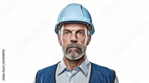 Construction manager on white background,generative ai