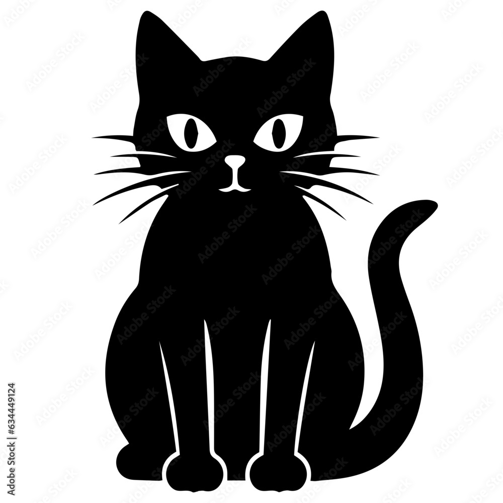 Vector isolated cat silhouette, logo, print, decorative sticker Vector isolated cat silhouette, logo, print, decorative sticker