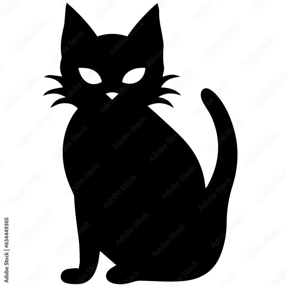 Obraz premium Vector isolated cat silhouette, logo, print, decorative sticker