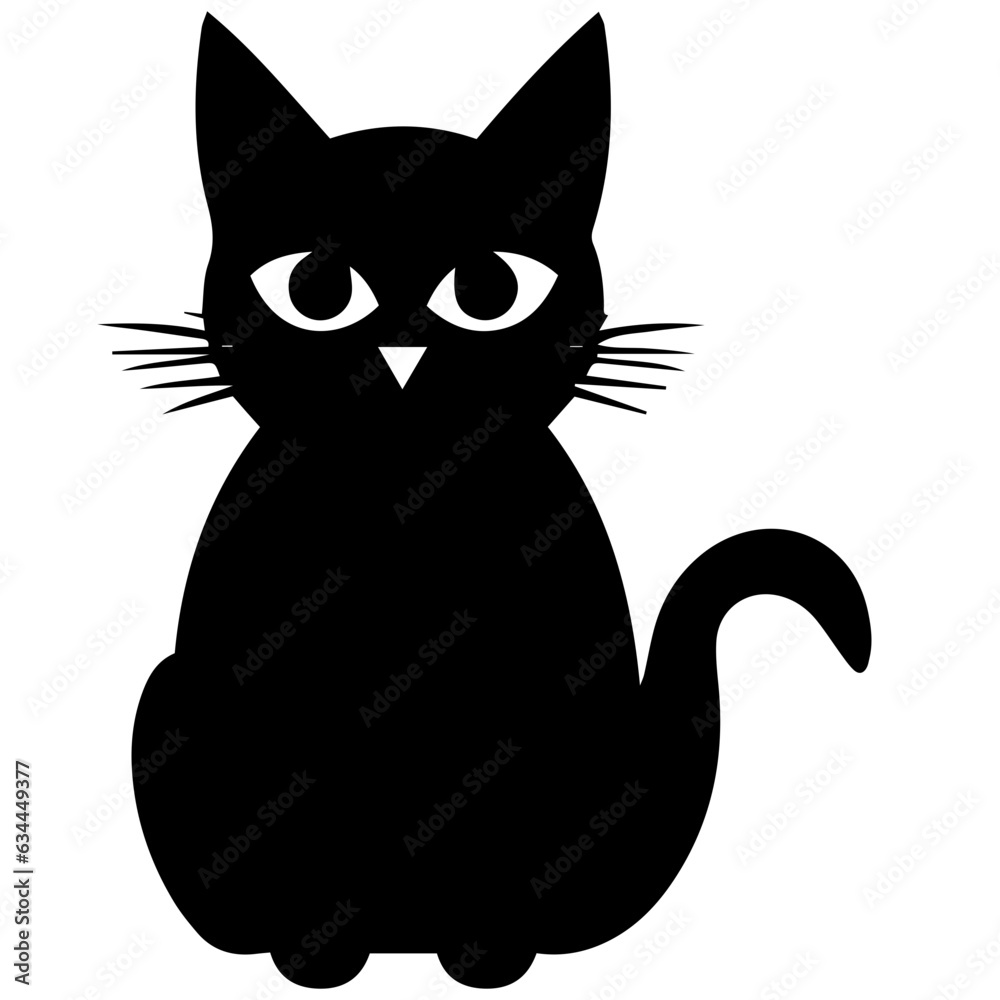 Vector isolated cat silhouette, logo, print, decorative sticker Vector isolated cat silhouette, logo, print, decorative sticker