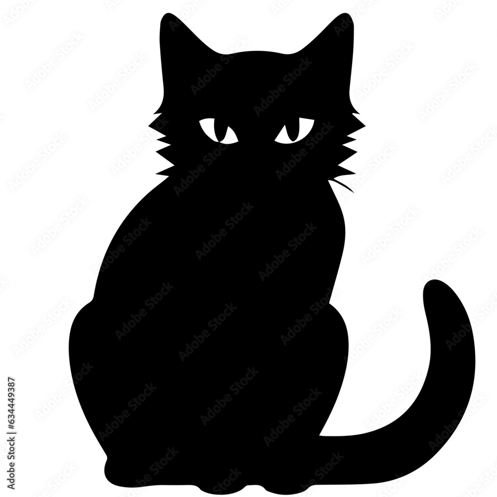 Obraz premium Vector isolated cat silhouette, logo, print, decorative sticker
