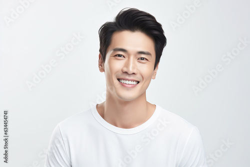 portrait of handsome asian man, ai generated
