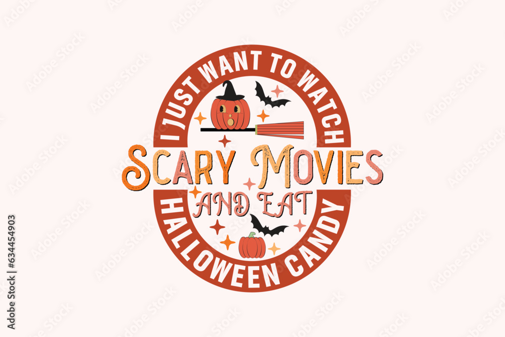 Halloween Scary Movies EPS Design Cricut File. Halloween shirt print template, T-Shirt, Graphic Design, Mugs, Bags, Backgrounds, Stickers