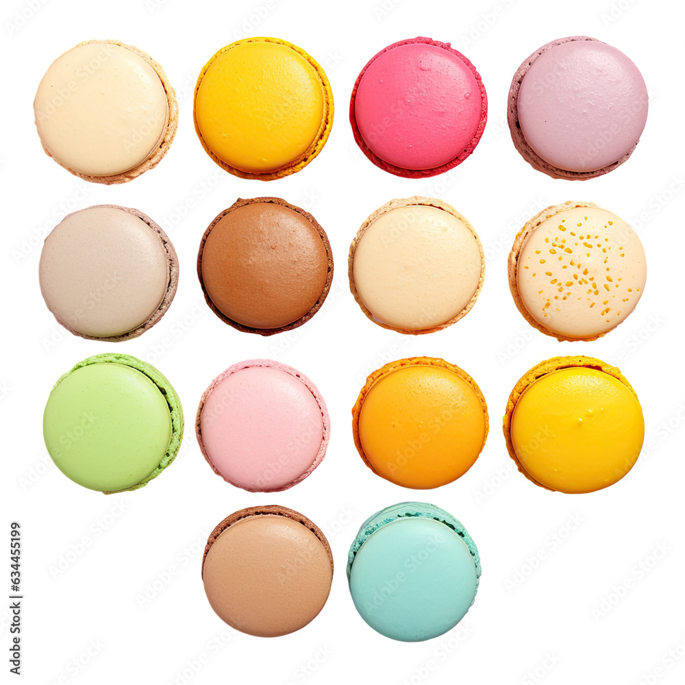 French macaroons cake on transparent background French macaroons cake on transparent background