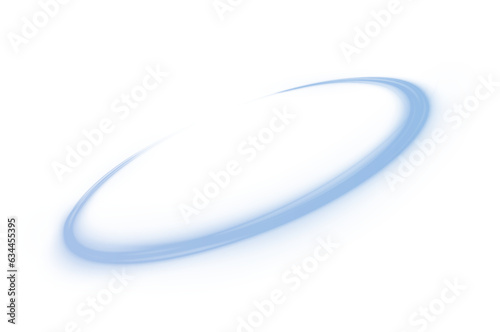 Abstract vector light lines swirling in a spiral. Light simulation of line movement. Light trail from the ring. White background.