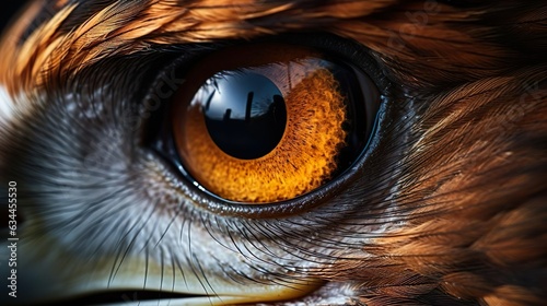 Macro Shot of an Eye of an Eagle with a reflection