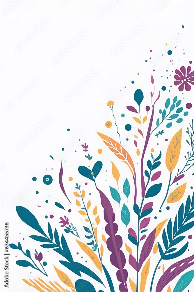 Abstract flowers background. AI generated illustration