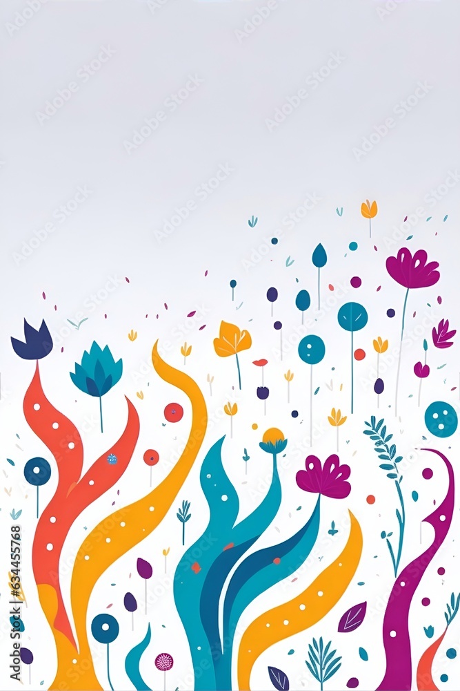 Fototapeta premium Abstract flowers background. AI generated illustration
