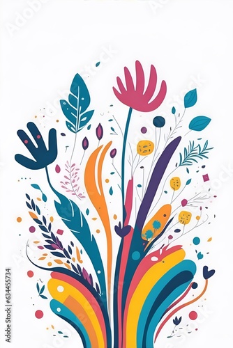 Abstract flowers background. AI generated illustration