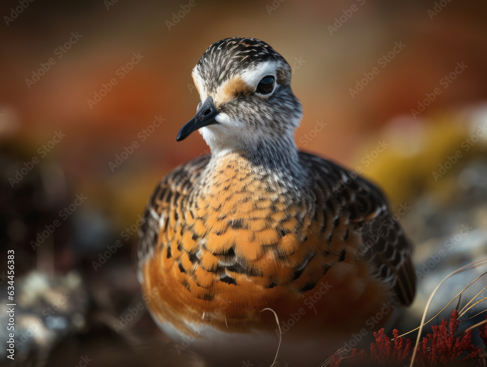 Dotterel bird portrait created with Generative AI technology Dotterel bird portrait created with Generative AI technology