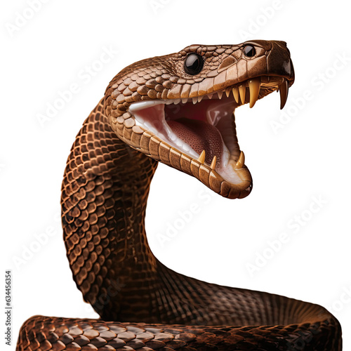 transparent background isolate of Golden Spitting Cobra snake Naja sumatrana photo