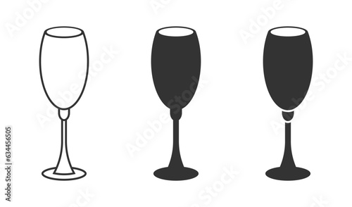 Сhampagne glass icon. Vector illustration.