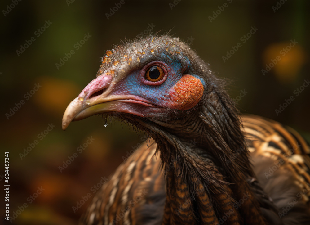 Turkey bird portrait created with Generative AI technology